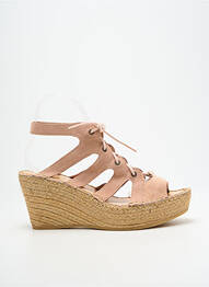 Sandales/nu pieds talon compensé talon de 7 à 9cm beige L'ESPADRILLE DE NICOLE femme