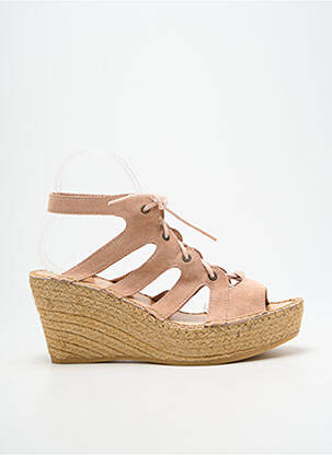 Sandales/nu pieds talon compensé talon de 7 à 9cm beige L'ESPADRILLE DE NICOLE femme