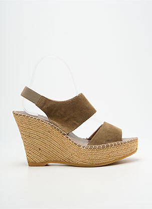 Sandales/nu pieds talon compensé talon haut de 10cm et plus vert L'ESPADRILLE DE NICOLE femme