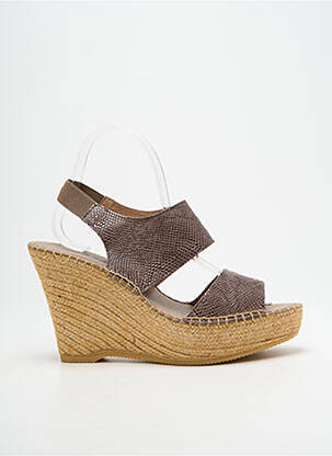 Sandales/nu pieds talon compensé talon haut de 10cm et plus vert L'ESPADRILLE DE NICOLE femme