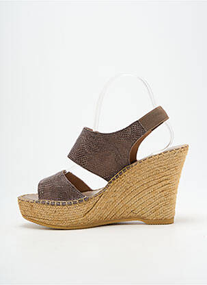 Sandales/nu pieds talon compensé talon haut de 10cm et plus vert L'ESPADRILLE DE NICOLE femme