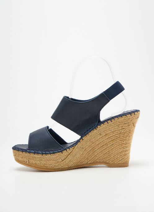Sandales/nu pieds talon compensé talon haut de 10cm et plus bleu L'ESPADRILLE DE NICOLE femme