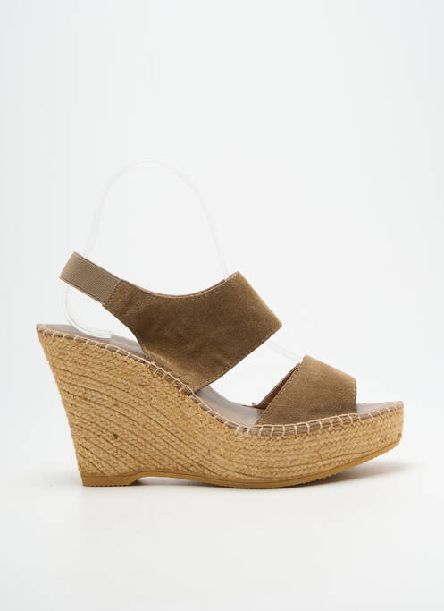 Sandales/nu pieds talon compensé talon haut de 10cm et plus vert L'ESPADRILLE DE NICOLE femme