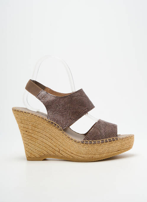 Sandales/nu pieds talon compensé talon haut de 10cm et plus vert L'ESPADRILLE DE NICOLE femme