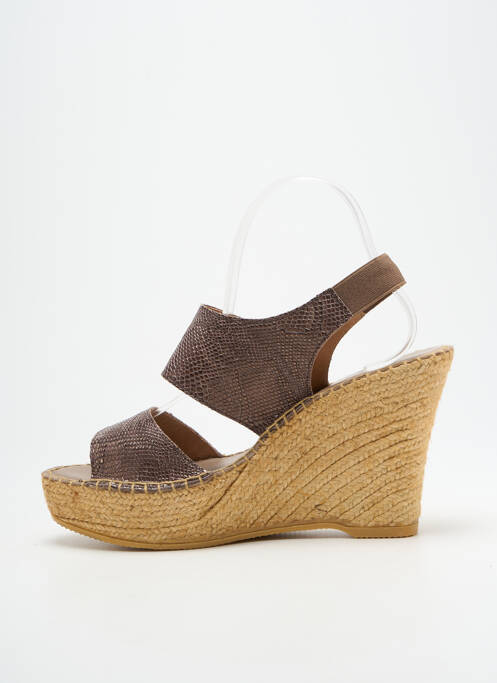 Sandales/nu pieds talon compensé talon haut de 10cm et plus vert L'ESPADRILLE DE NICOLE femme