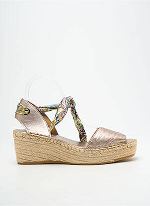 Espadrilles fermeture lacets talon de 4 à 6cm or L'ESPADRILLE DE NICOLE femme