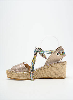 Espadrilles fermeture lacets talon de 4 à 6cm or L'ESPADRILLE DE NICOLE femme