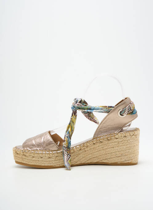 Espadrilles fermeture lacets talon de 4 à 6cm or L'ESPADRILLE DE NICOLE femme