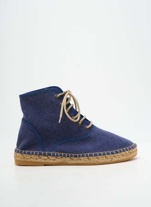 Espadrilles fermeture lacets talon plat jusqu'à 3cm bleu L'ESPADRILLE DE NICOLE femme
