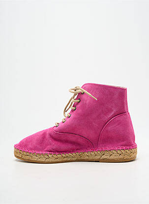 Espadrilles fermeture lacets talon plat jusqu'à 3cm rose LORMY femme