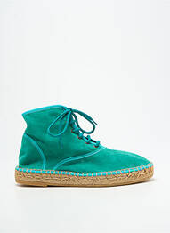 Espadrilles fermeture lacets talon plat jusqu'à 3cm vert L'ESPADRILLE DE NICOLE femme