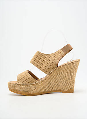 Espadrilles nubuck talon haut de 10cm et plus beige LORMY femme