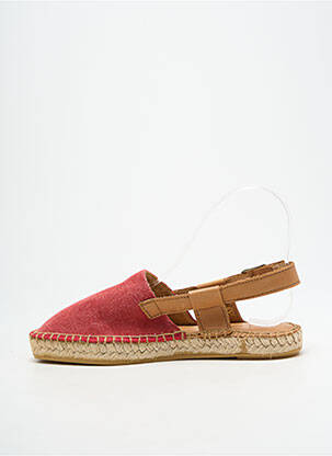 Espadrilles bout rond talon plat jusqu'à 3cm rouge L'ESPADRILLE DE NICOLE femme