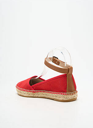 Espadrilles bout rond talon plat jusqu'à 3cm rouge NICOLE femme