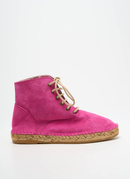 Espadrilles nubuck talon plat jusqu'à 3cm rose LORMY femme