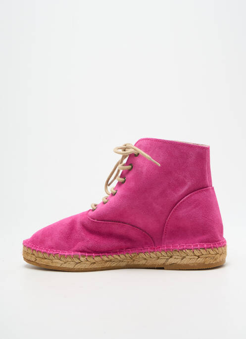 Espadrilles nubuck talon plat jusqu'à 3cm rose LORMY femme