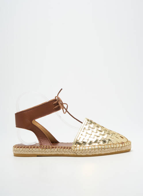 Espadrilles tissage satiné talon plat jusqu'à 3cm or L'ESPADRILLE DE NICOLE femme