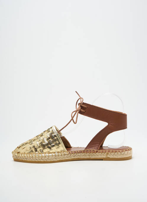 Espadrilles tissage satiné talon plat jusqu'à 3cm or L'ESPADRILLE DE NICOLE femme