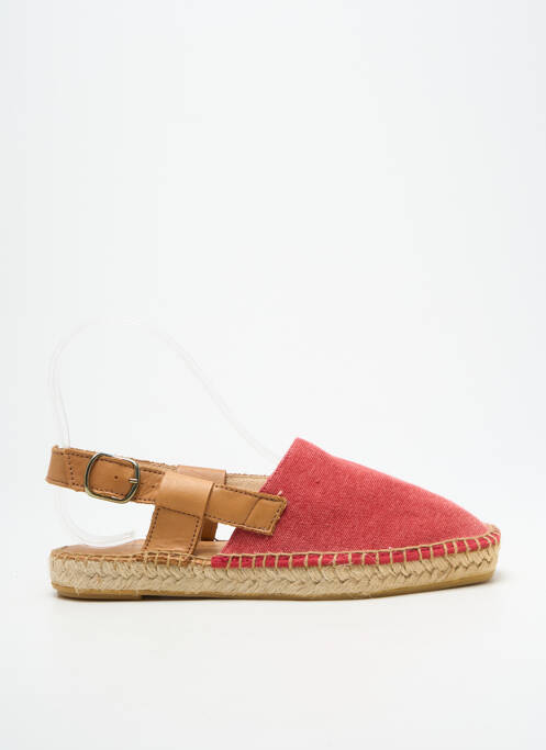 Espadrilles bout rond talon plat jusqu'à 3cm rouge L'ESPADRILLE DE NICOLE femme