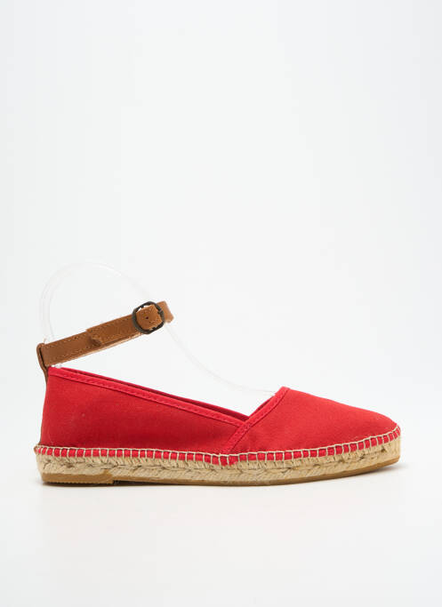 Espadrilles bout rond talon plat jusqu'à 3cm rouge NICOLE femme