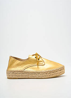 Espadrilles tissage satiné talon de 4 à 6cm or L'ESPADRILLE DE NICOLE femme