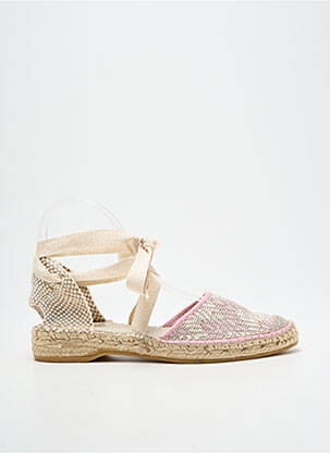 Espadrilles fermeture lacets talon plat jusqu'à 3cm rose NICOLE femme