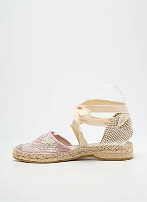 Espadrilles fermeture lacets talon plat jusqu'à 3cm rose NICOLE femme