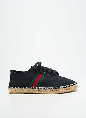 Espadrilles fermeture lacets talon plat jusqu'à 3cm noir NICOLE femme