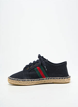 Espadrilles fermeture lacets talon plat jusqu'à 3cm noir NICOLE femme