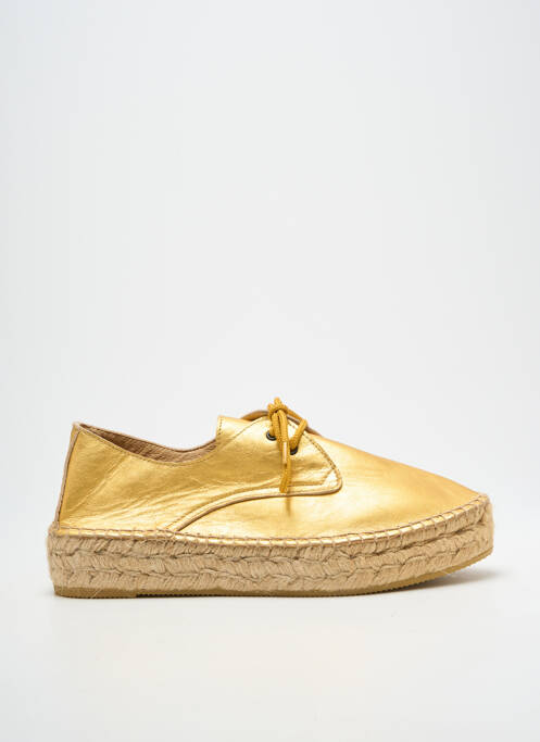 Espadrilles tissage satiné talon de 4 à 6cm or L'ESPADRILLE DE NICOLE femme