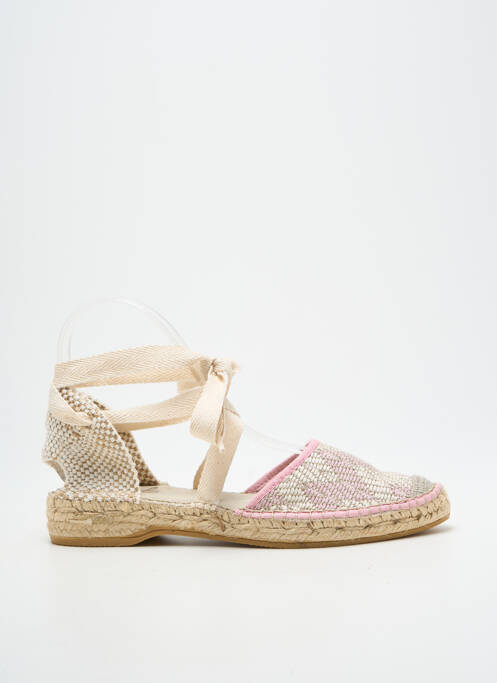 Espadrilles fermeture lacets talon plat jusqu'à 3cm rose NICOLE femme