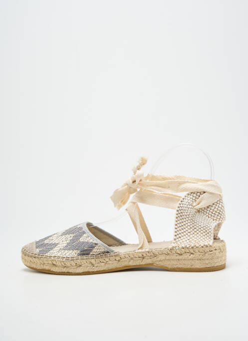 Espadrilles fermeture lacets talon plat jusqu'à 3cm gris NICOLE femme