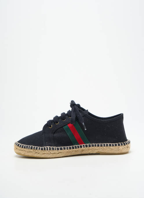 Espadrilles fermeture lacets talon plat jusqu'à 3cm noir NICOLE femme