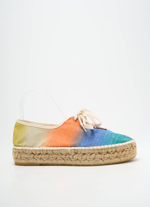 Espadrilles fermeture lacets talon plat jusqu'à 3cm bleu NICOLE femme