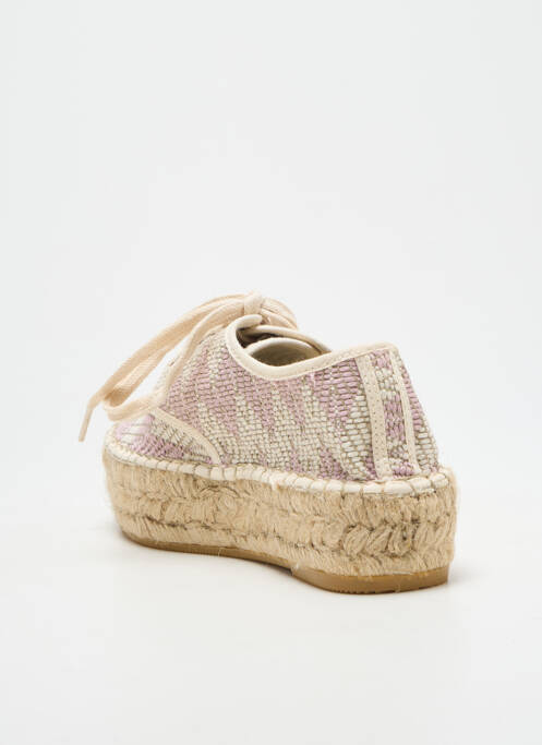 Espadrilles fermeture lacets talon de 4 à 6cm rose NICOLE femme