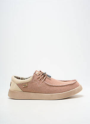 Baskets fermeture elastique bout rond rose KICK BACK homme