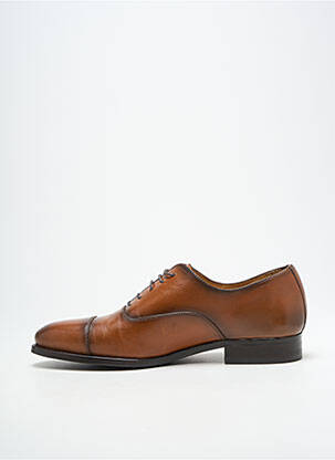 Derbies tissage satiné talon bas marron BRETT & SONS homme