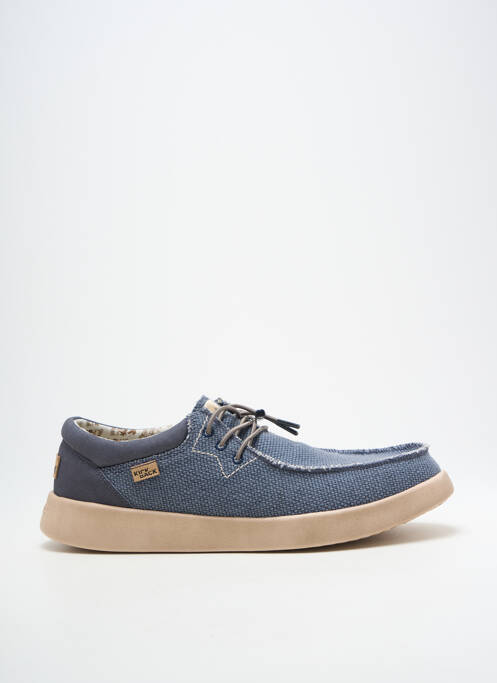 Baskets fermeture elastique bout rond bleu KICK BACK homme