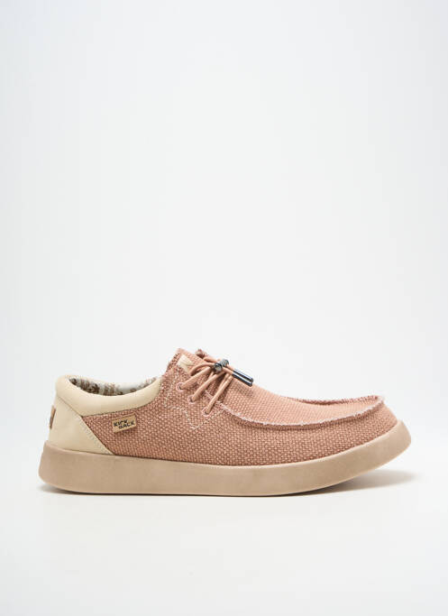 Baskets fermeture elastique bout rond rose KICK BACK homme