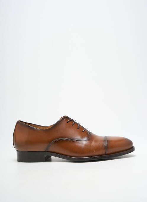 Derbies tissage satiné talon bas marron BRETT & SONS homme