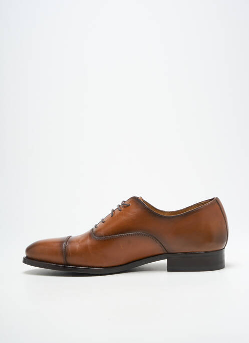 Derbies tissage satiné talon bas marron BRETT & SONS homme