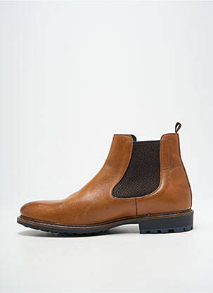 Bottines/boots matière lisse talon bas marron BRETT & SONS homme