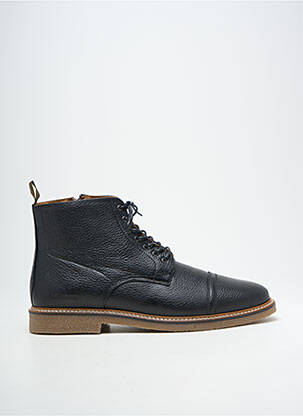 Bottines/boots tissage satiné talon bas noir SCHMOOVE homme