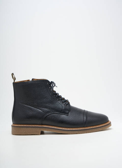 Bottines/boots tissage satiné talon bas noir SCHMOOVE homme