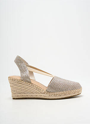 Espadrilles tissage satiné talon de 7 à 9cm or TAMARIS femme