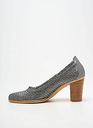 Escarpins talon bottier talon de 7 à 9cm argent UN TOUR EN VILLE femme