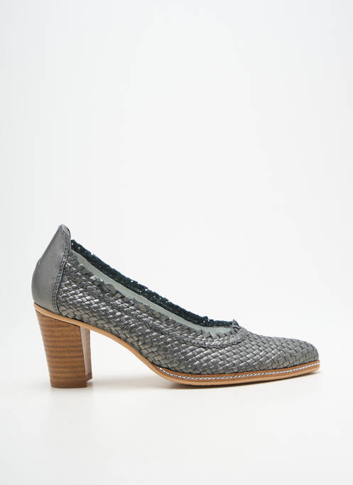 Escarpins talon bottier talon de 7 à 9cm argent UN TOUR EN VILLE femme