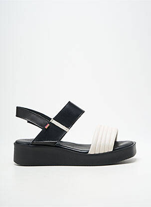 Sandales/nu pieds tissage satiné talon plat jusqu'à 3cm noir GOODSTEP femme