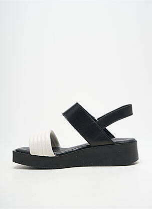 Sandales/nu pieds tissage satiné talon plat jusqu'à 3cm noir GOODSTEP femme