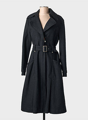 Manteau long coupe cintrée sans capuche noir FIRETRAP femme